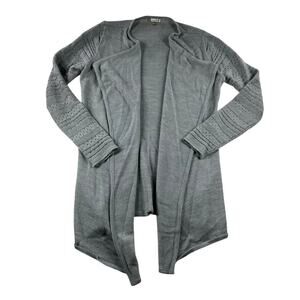 Smartwool Merino Wool Draped Cardigan M Gray Lightweight Open Knit Loungewear
